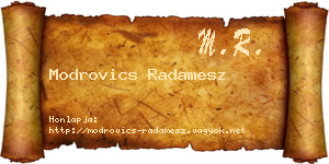 Modrovics Radamesz névjegykártya